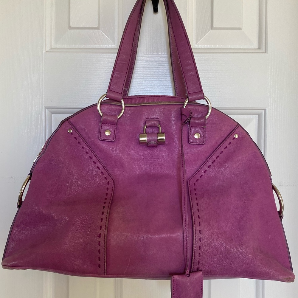 Yves Saint Laurent Muse Leather Handbag - Magenta